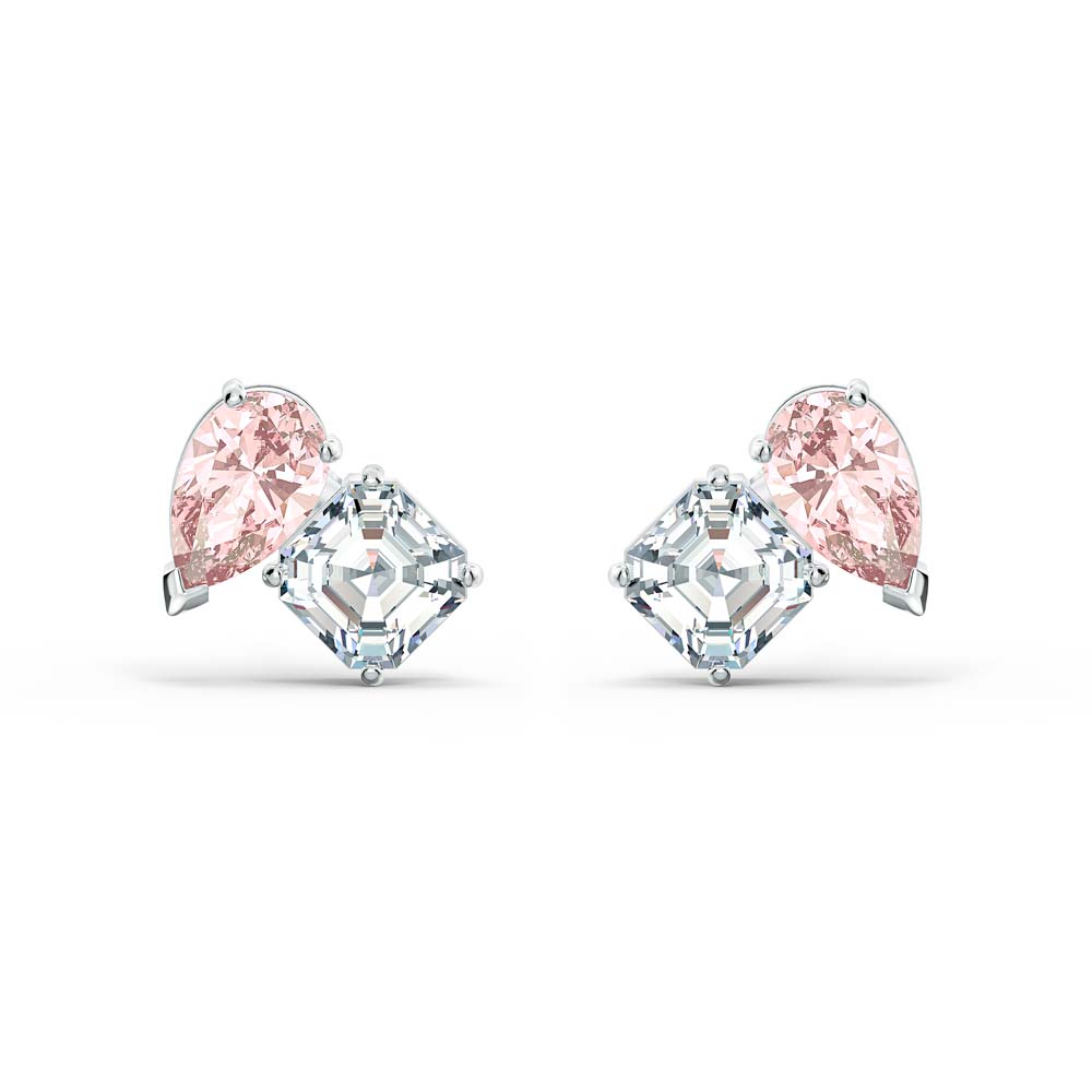 Swarovski Attract Soul İğneli Küpeler, Pembe, Rodyum kaplama - 5517118